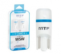 Светодиодная лампа MTF LIGHT W5W T10, 12В, 1Вт, 5000К, линза матовая, 2шт