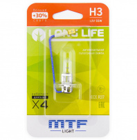 Галогенная лампа автомобильная MTF light 12V H3 55W LONG LIFE  Блистер