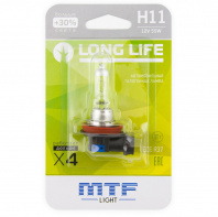 Галогенная лампа автомобильная MTF light 12V H11 55W LONG LIFE  Блистер